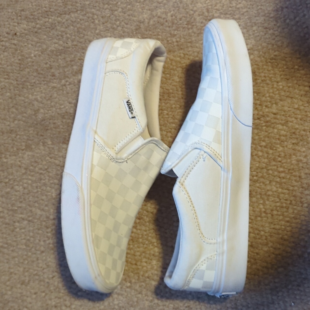 Mens Vans Classic Slip-On sneakers True White Checkerboard colorway M8/W9 - Picture 3 of 8